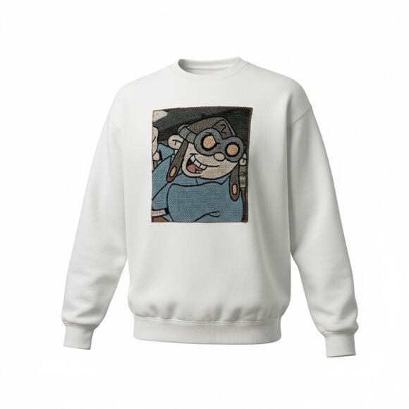 HOI Other - HOI Men White Crew Neck Long Sleeves Graphic Sweatshirt Size XL